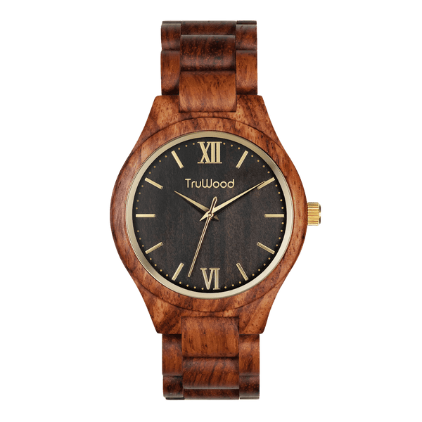 TruWood Summit African Kosso Wood Brown Dial Wooden Watch For Men