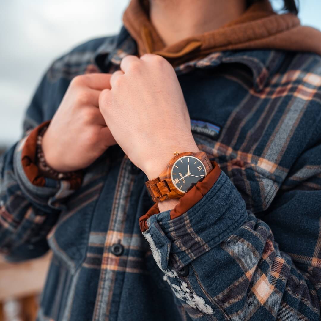 TruWood Summit African Kosso Wood Brown Dial Wooden Watch For Men