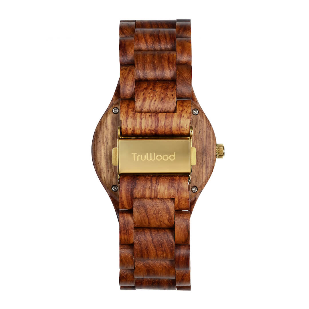 TruWood Summit African Kosso Wood Brown Dial Wooden Watch For Men